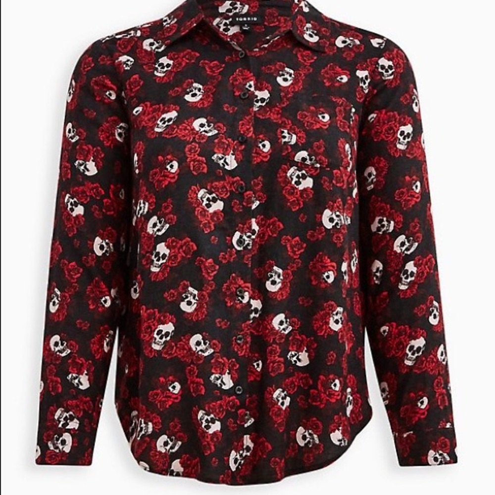 Torrid Brushed Rayon Skull Floral Size 2 BNWT - Picture 1 of 6